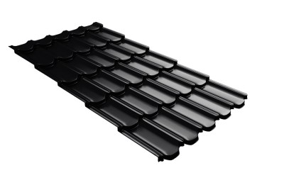 Металлочерепица квинта плюс с 3D резом 0,5 Velur RAL 9005 черный