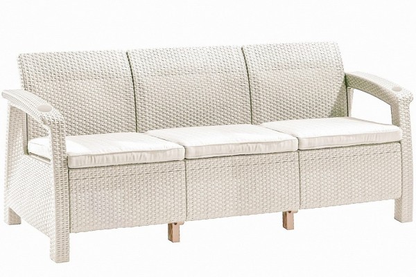 Трёхместный диван  Yalta Sofa 3 Seat белый купить в Знаменске