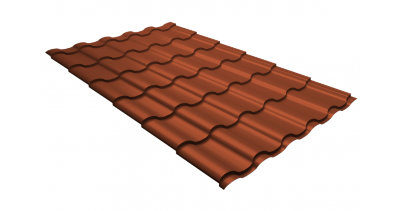 Металлочерепица кредо GL 0,5 GreenСoat Pural Matt RR 750 кирпично-красный (RAL 8004 терракота)