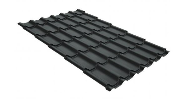 Металлочерепица классик GL 0,5 GreenCoat Pural Matt RR 23 темно-серый (RAL 7024 мокрый асфальт) купить в Знаменске