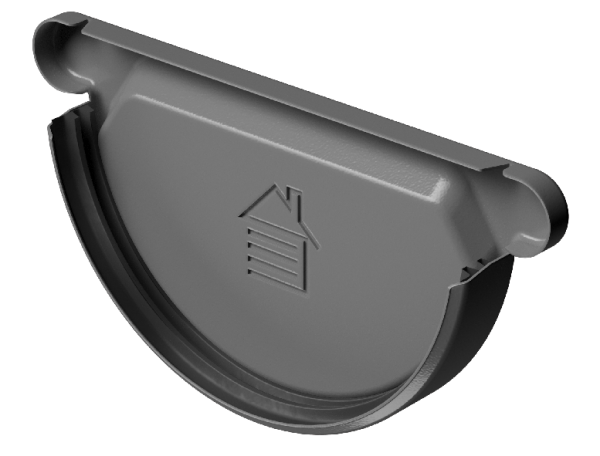 Заглушка желоба D125 Döcke STAL PREMIUM Графит, (RAL 7024) купить в Знаменске