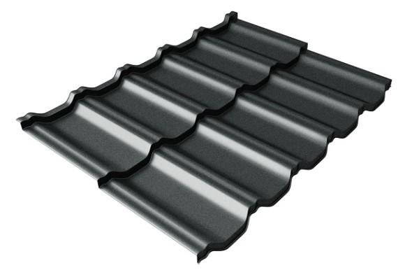Металлочерепица модульная Квинта Uno Grand Line c 3D резом 0,5 Satin RAL 7016 антрацитово-серый купить в Знаменске