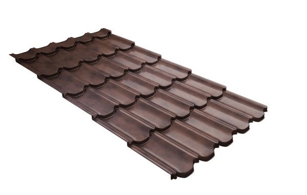 Металлочерепица квинта плюс с  3D резом 0,45 Safari Twincolor Brown купить в Знаменске