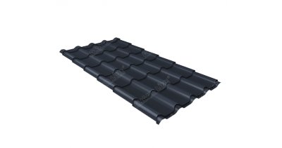 Металлочерепица камея GL 0,5 Quarzit lite RAL 7024 мокрый асфальт